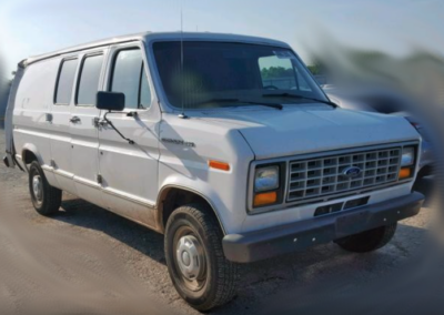 The white or light-colored Ford Econoline van that was seen picking up Maile.